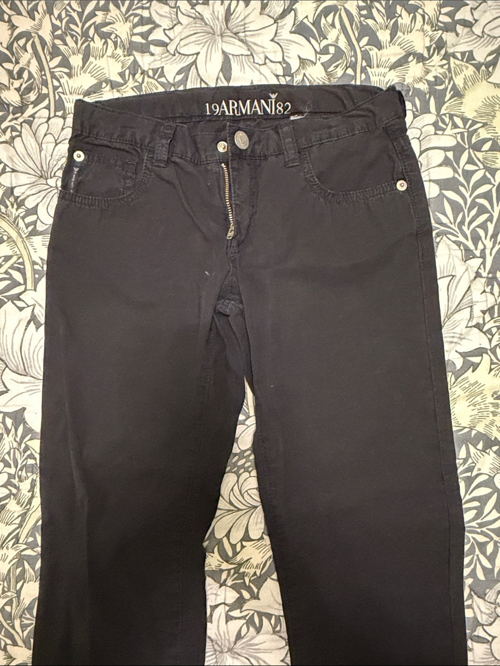Giorgio Armani Kids Black Straight-Leg Jeans